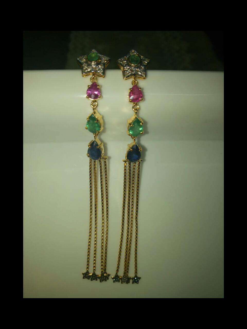 Manufacturer of Ladies 22k gold fancy earrings -lfe193 | Jewelxy - 147583